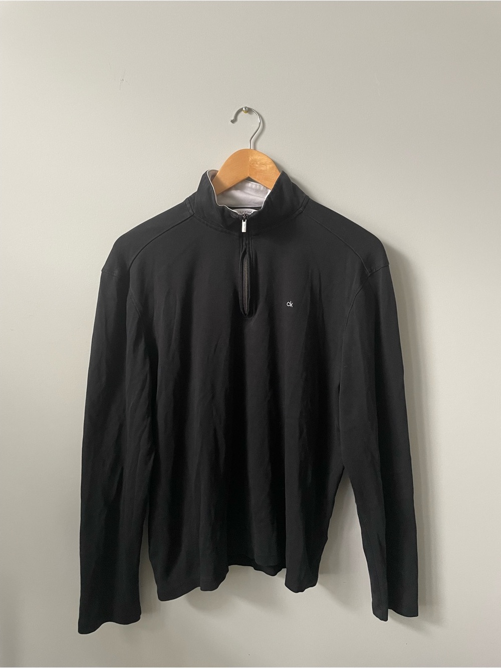 Calvin Klein Black Half-Zip Pullover Sweater • Women’s M